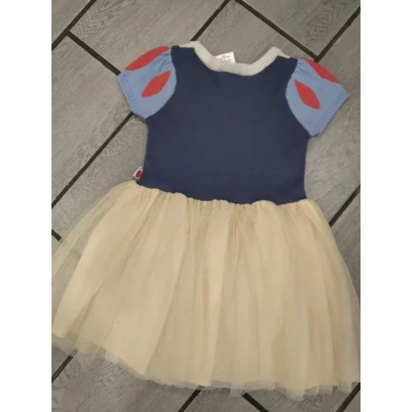 Disney Princess Snow White Tutu Dress Girls 4T Blue Yellow Sweater Tulle - Picture 5 of 6